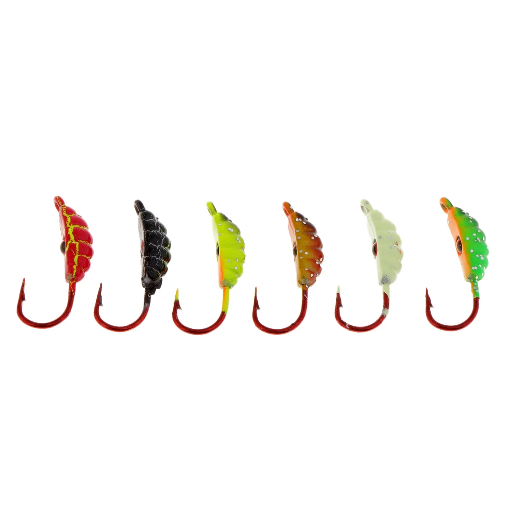 6Pcs/Set Winter Ice Fishing Hook Hard Lures Lead Jigs Head Hooks Baits | Спорт и развлечения