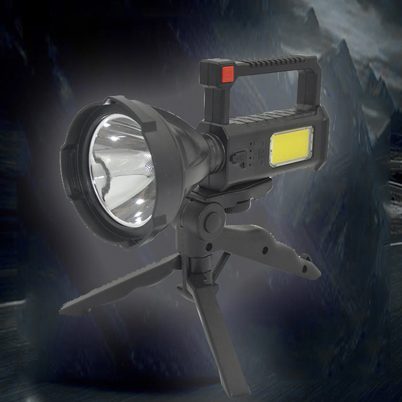 

3 Modes Bright LED Portable Camping Spotlights Flashlight Searchlight Work Light With Mountable Bracket For Patrolling 2021 New