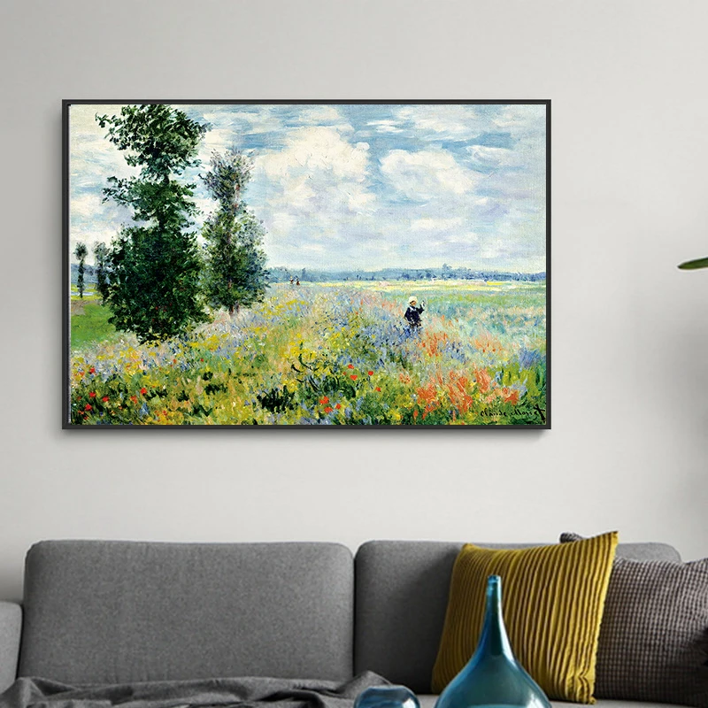 Знаменитая картина маслом импрессионистского Моне настенная Картина на холсте