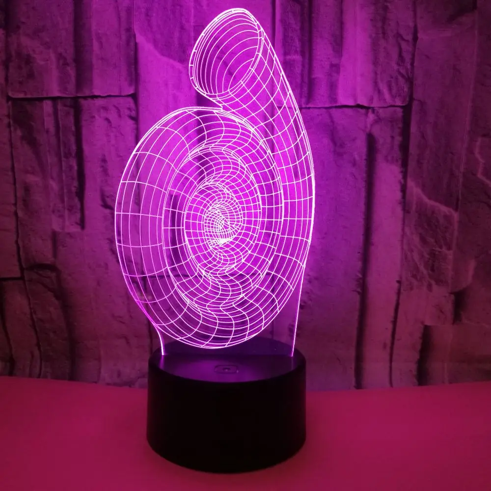 

Abstract Circle Spiral Bulbing 3D LED Light Hologram Illusions 7 Colors Change Decor Lamp Best Night Light Gift For Home Deco