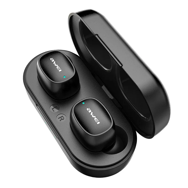 AWEI TWS 5 0 Bluetooth наушники настоящие беспроводные Беспроводная зарядка гарнитура с