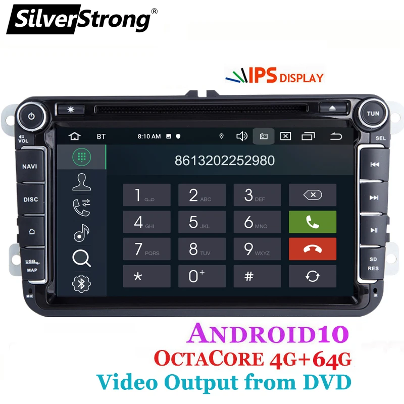 SilverStrong IPS 4G 64G Android 10 0 VW автомобильный DVD TPMS для Volkswagen PASSAT Golf MK6 Navi GPS B5 B6 B7|car dvd for vw|car