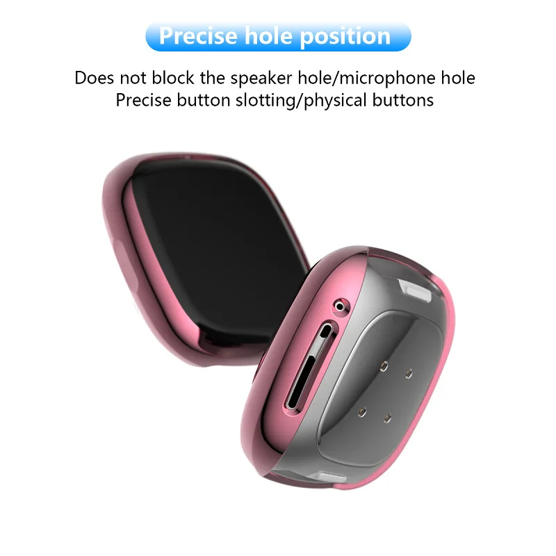 

All-inclusive Plating Protective Shell Case Cover For Fitbit Versa3 Versa 3 Sense Watch Accessories TPU Material Protector Case