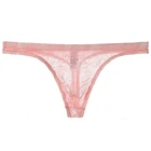 Мужские сексуальные трусы с приманкой, нижнее белье, кружевные прозрачные стринги с низкой посадкой