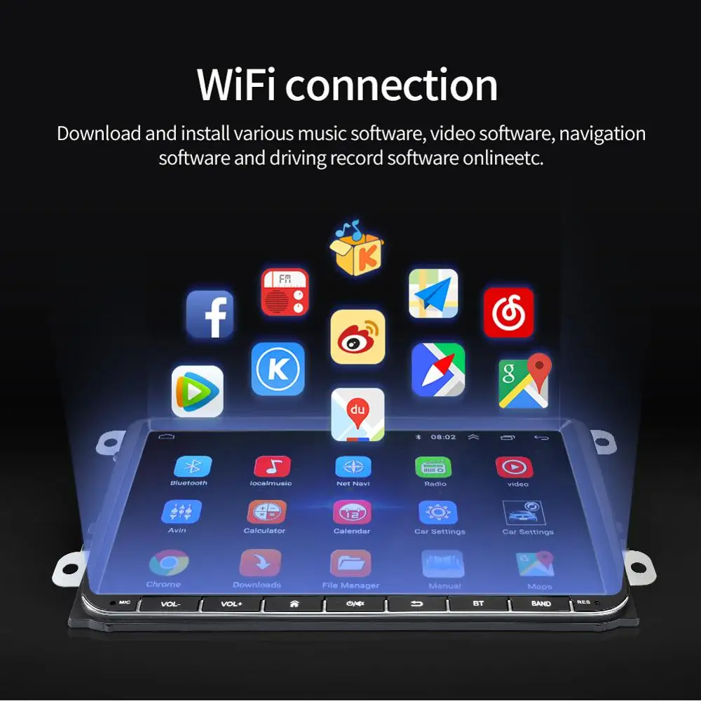 1G + 16G SystemCar 9 inch Android Bluetooth Navigation MP5 Player for VW Passat Golf MK5 Jetta Tiguan T5 Skoda GPS Car Navigatio |