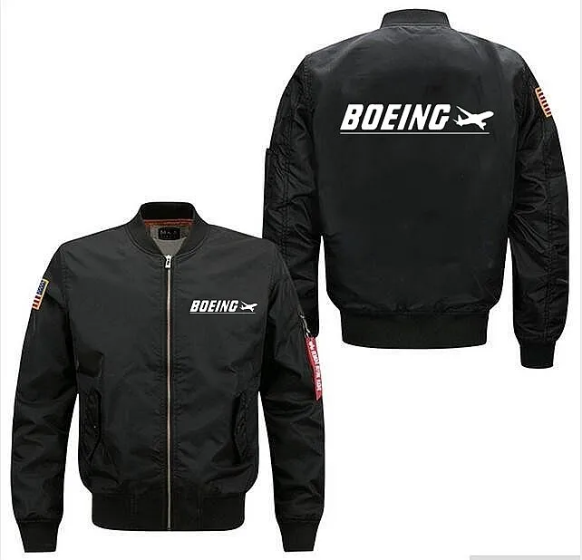 Мужская куртка пилот Boeing черная в стиле летчика на осень и зиму 2019|Мужские куртки|
