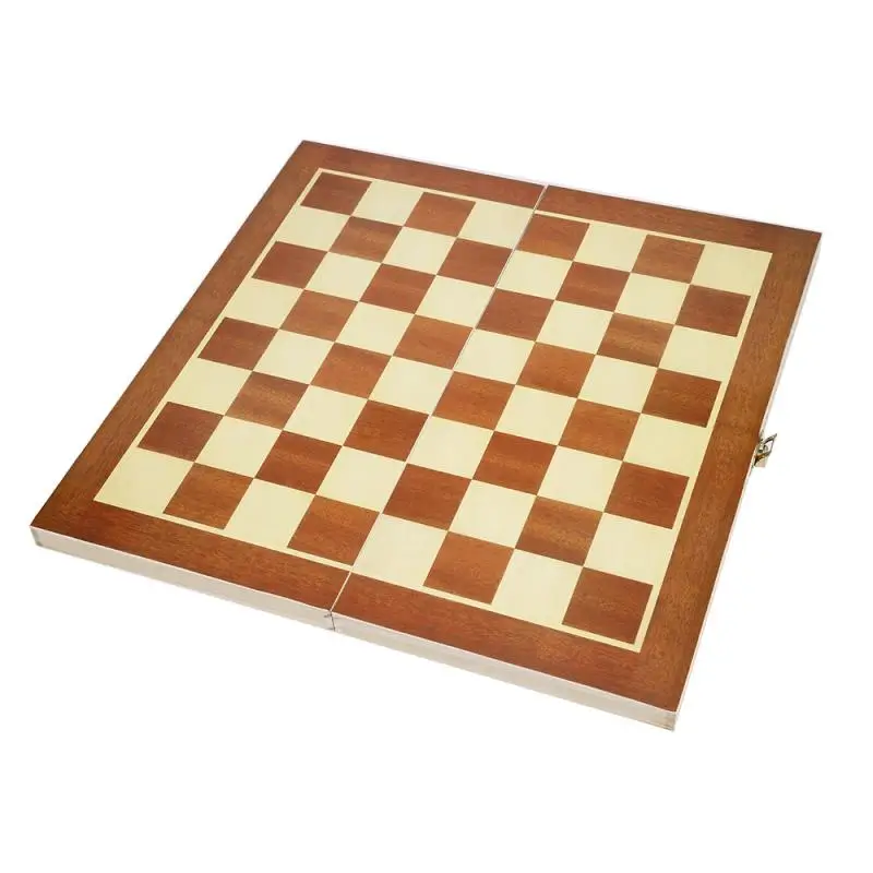 

Wooden Chess Set Folding Magnetic Large Board With 34 Chess Pieces Interior for Storage Portable Travel Board Game Set For Kids