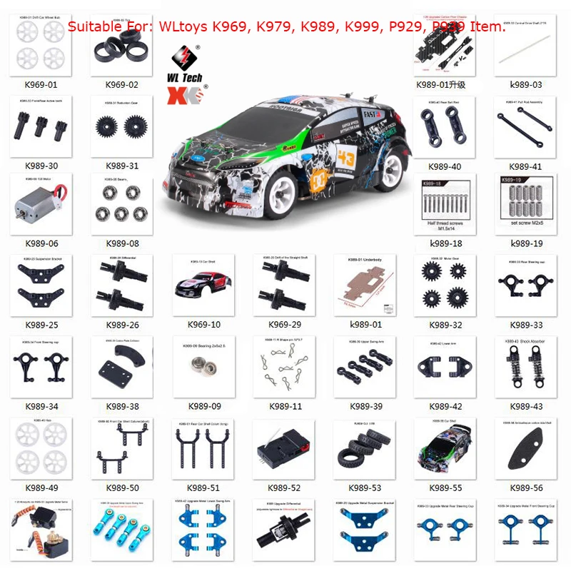 

Wltoys RC Car Spare Parts Mosquito 1:28 Scale K989 K969 Original Accessories PVC Explosion-Proof Shell Cover
