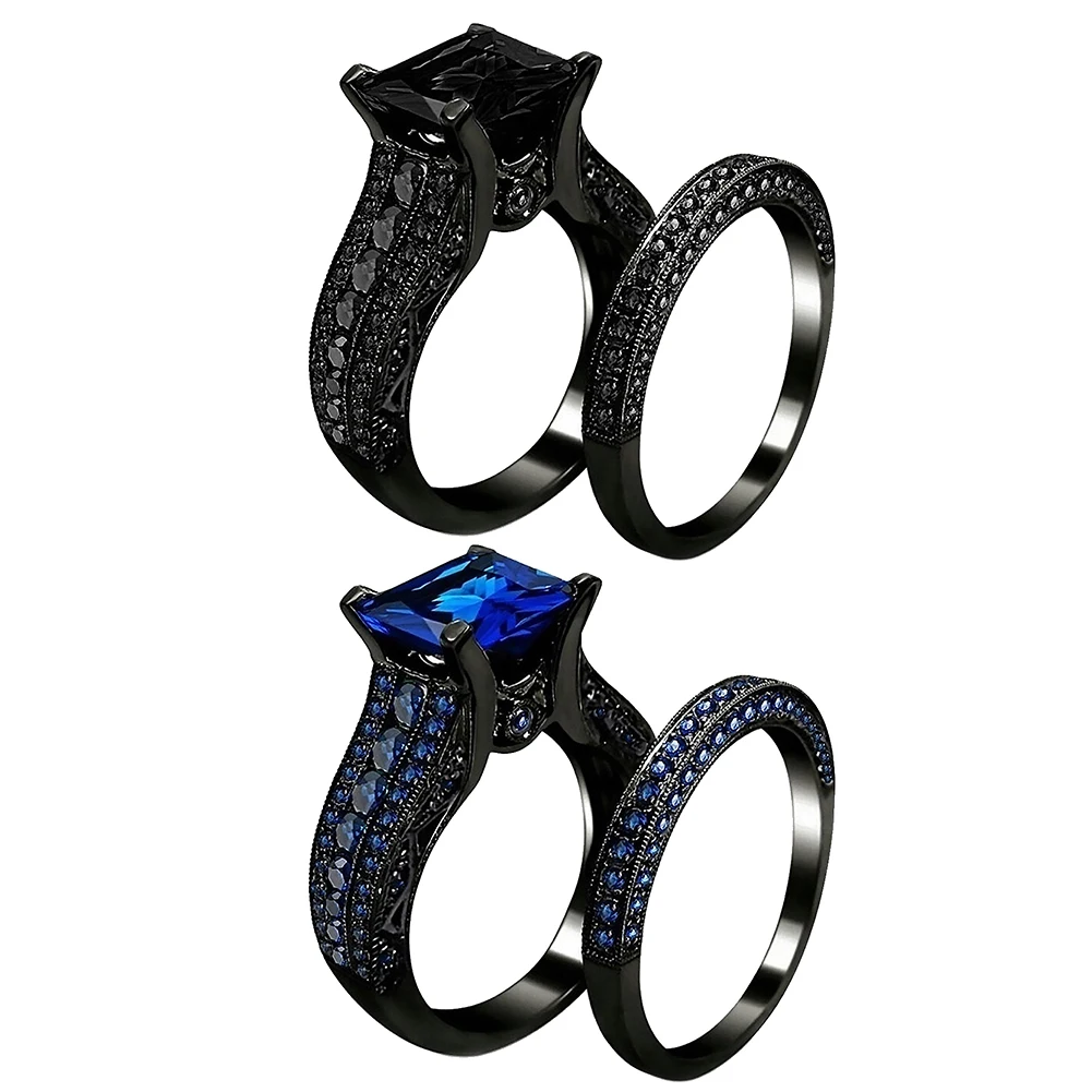 2 шт./компл. женское кольцо на палец с квадратным фианитом | Украшения и аксессуары