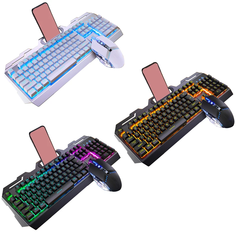 

LED Backlit Multimedia Ergonomic USB Wired Adjustment DPI Gaming Keyboard Wired Mouse Earphone Set For PC Laptop Computer User