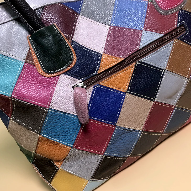 Цвет случайный верхний слой воловья кожа Большая вместительная сумка