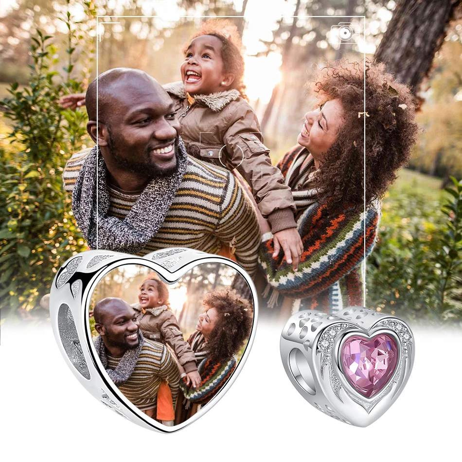 Бусина из серебра 925 пробы с розовым цирконием для браслета |