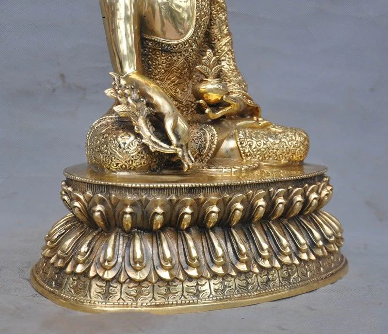 

wedding decoration 14" Tibetan Buddhism brass Medicine Buddha Sakyamuni Shakyamuni Amitabha statue
