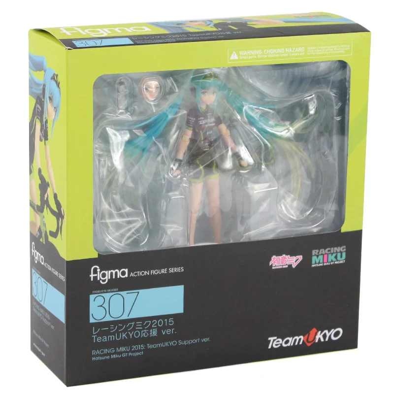 Figma 307 in Box Хацунэ Мику фигурка Figma 200 307 394 Мику с гитарой велосипед Модель игрушки для коллекции подарков - Цвет: Figma 307 in Box