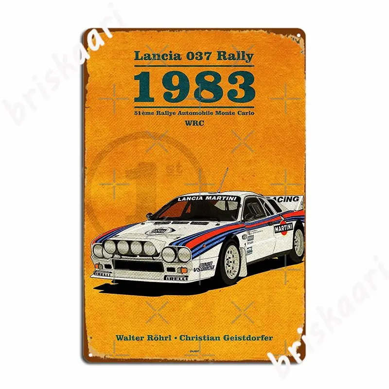 Lancia 037 раллийный плакат металлический знак проектирование гостиной настенный