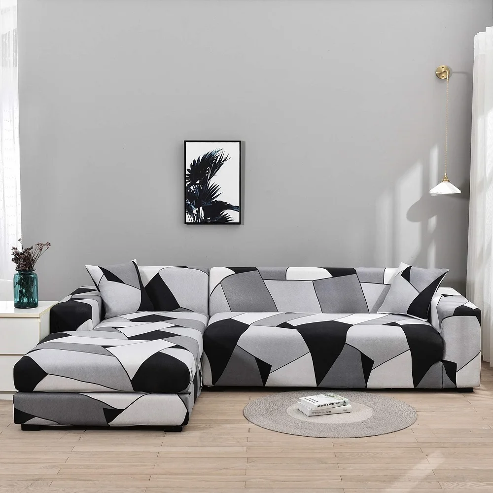 

For Living Room Spandex Couch Cover Sectional Furniture Slipcover 1/2/3/4 seater Elastic Tight Wrap All-inclusive Sofa Cover