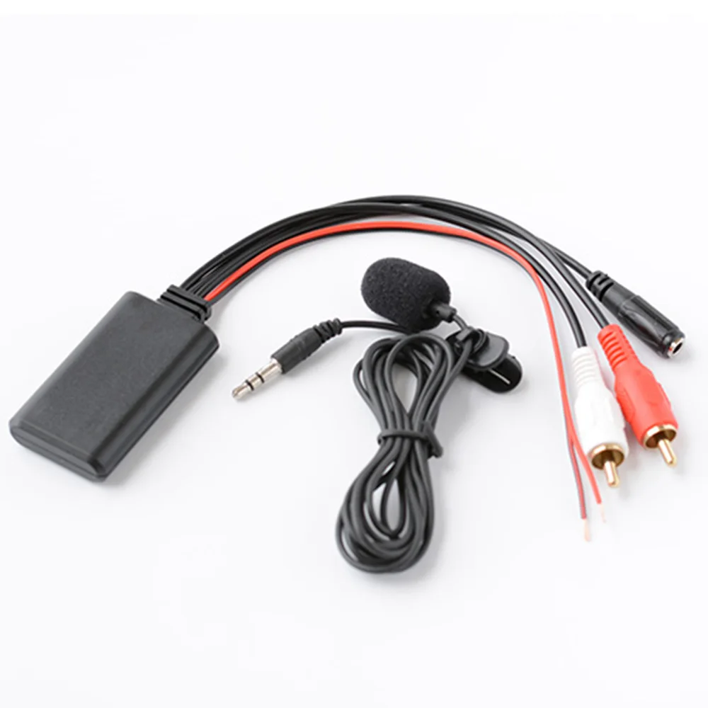 Автомобильный Универсальный 2RCA Bluetooth адаптер AUX музыка + микрофон вызов для
