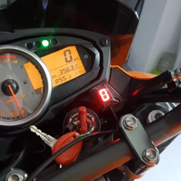 

New Motorcycle Gear Indicator LCD Display Waterproof Wire Backside Outlet Motor Bike