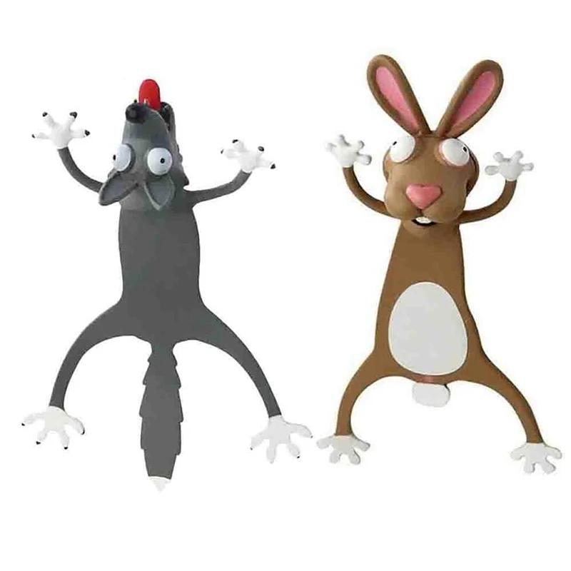 

2Pcs Animal Bookmarks 3D Stereo Cartoon Lovely Bookmark Novelty Funny Student Stationery Gift Bookmark for Kids