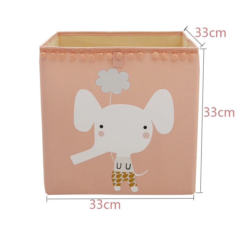 Baby Elephant Мультфильм Оксфорд ткань складной ящик для хранения для детей игрушки Органайзер одежда нижнее белье носки ящики для хранения кубические коробки Organizador - Цвет: Baby Elephant