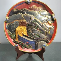 10chinese folk collection old lacquerware three dimensional beimen zhenxiong great wall screen appreciate plate office ornament