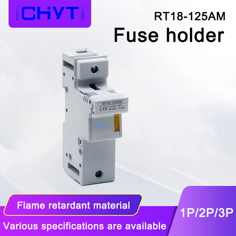 

R017 RT18-125 500V 22x58mm Fast Blow Ceramic Tube Fuse 63A 80A 100A 125A RO17 22*58mm 22x58 22*58 With Fuse Holder Base