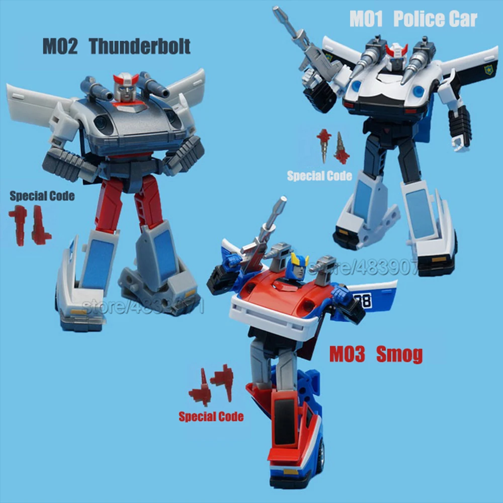 Железный Транс M01 02 03 полицейский вагон Thunderbolt смог со специальным кодом фигурка