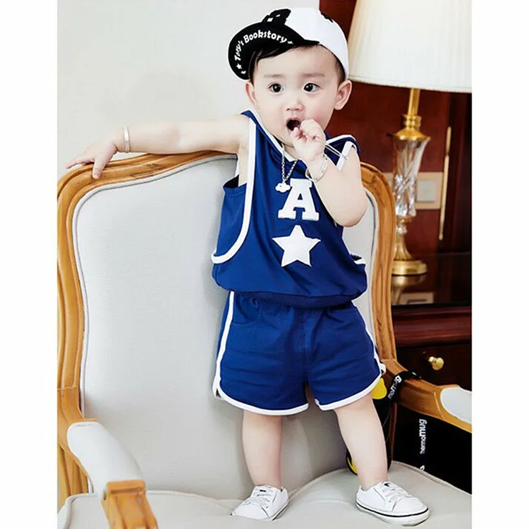 

Children's Clothing Male 2021 New Sets Female Baby Kids Hooded Sleeveless Vest Shorts Suit Summer Tide GBT11