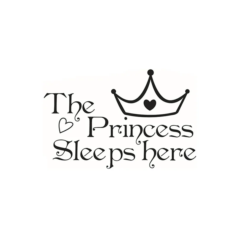 

The Princess sleeps here Wall Sticker for Baby girl bedroom decor Background home decoration stickers Art Decals Wallpaper