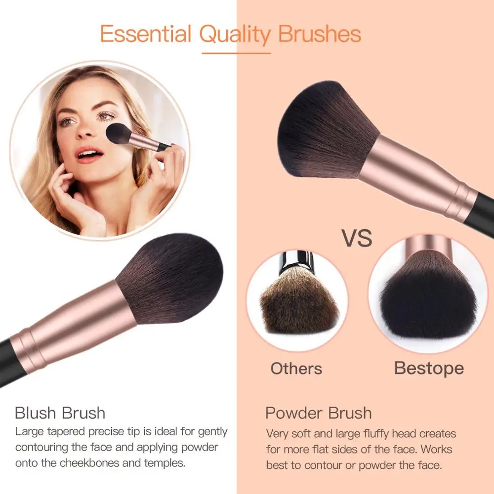 14/10 шт. Кисти для макияжа Премиум синтетические веерные кисти основы пудры