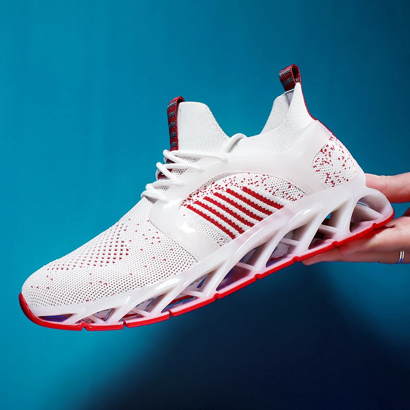 

Men's Running Shoes Breathable Non-slip Sport Shoes 46 Large Size Knife Sneakers Hard-Wearing Walking Casual Gym Shoes Mens