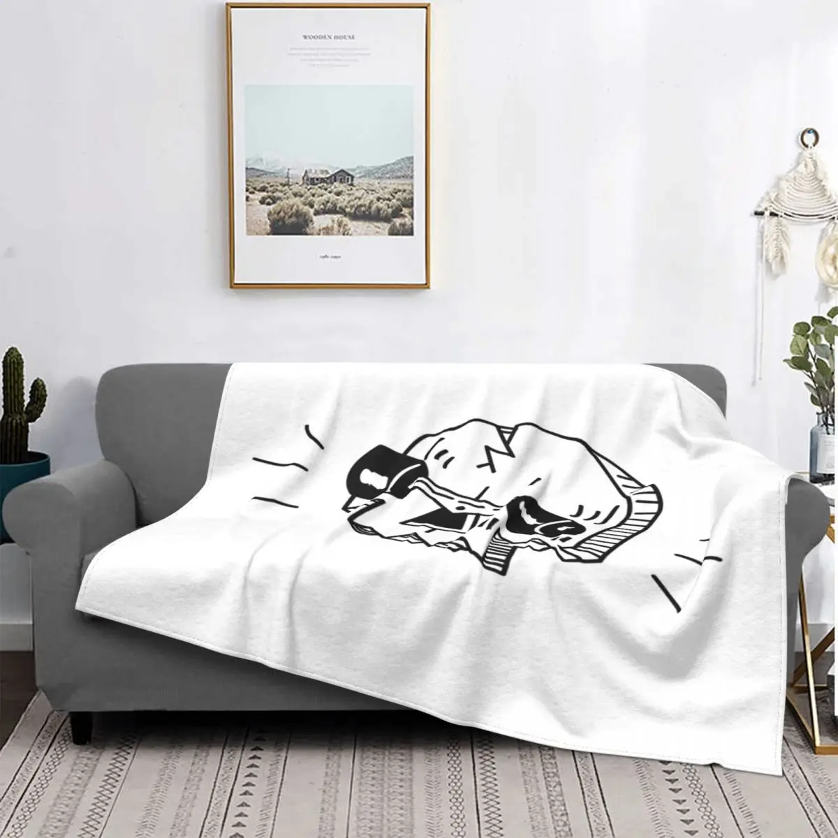 

Skateskull-Manta a cuadros para niños, colcha para cama, sofá, toalla de playa, manta de Picnic