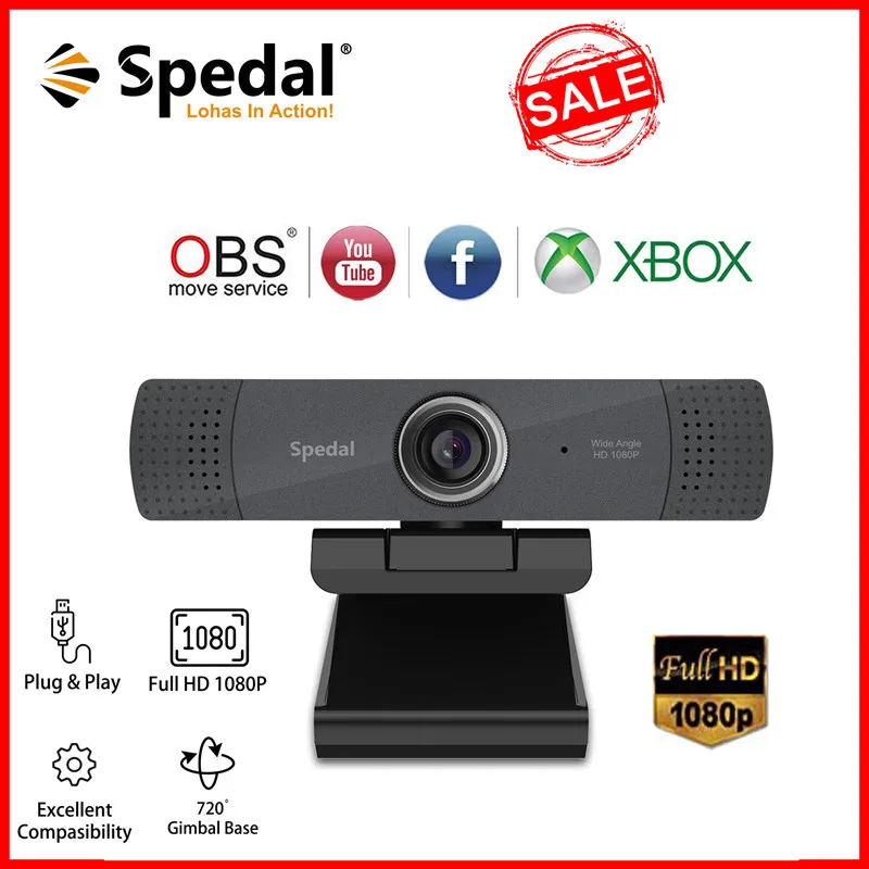 Веб камера Spedal C830 Full HD 1080P с встроенным микрофоном|Веб-камеры| |