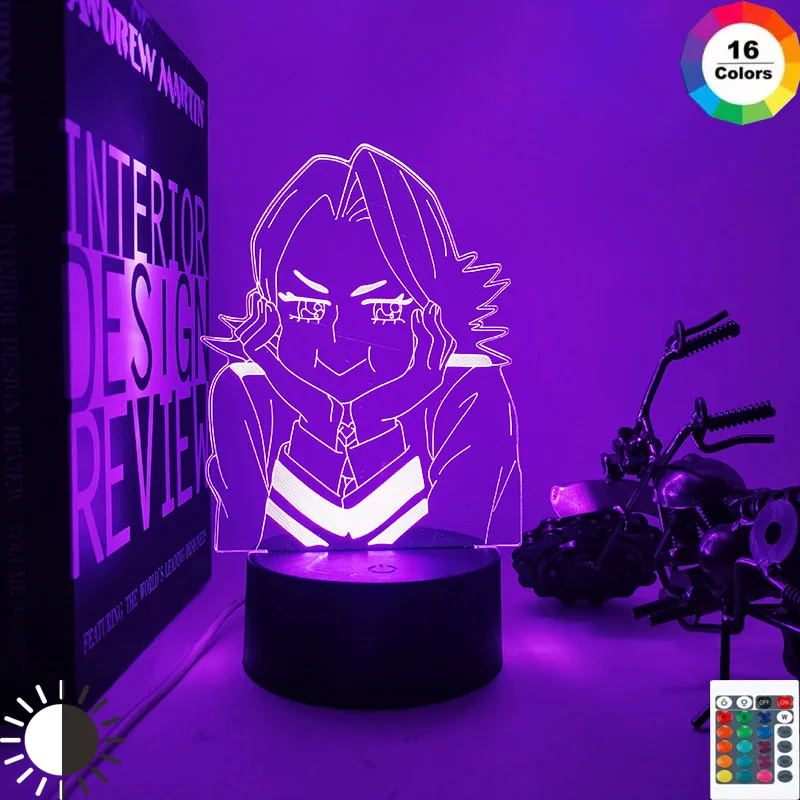 

3d лампа аниме Моя геройская Академия Yuga Aoyama лампа для спальни украшение подарок на день рождения не может прекратить Мерцание светодиодный ...