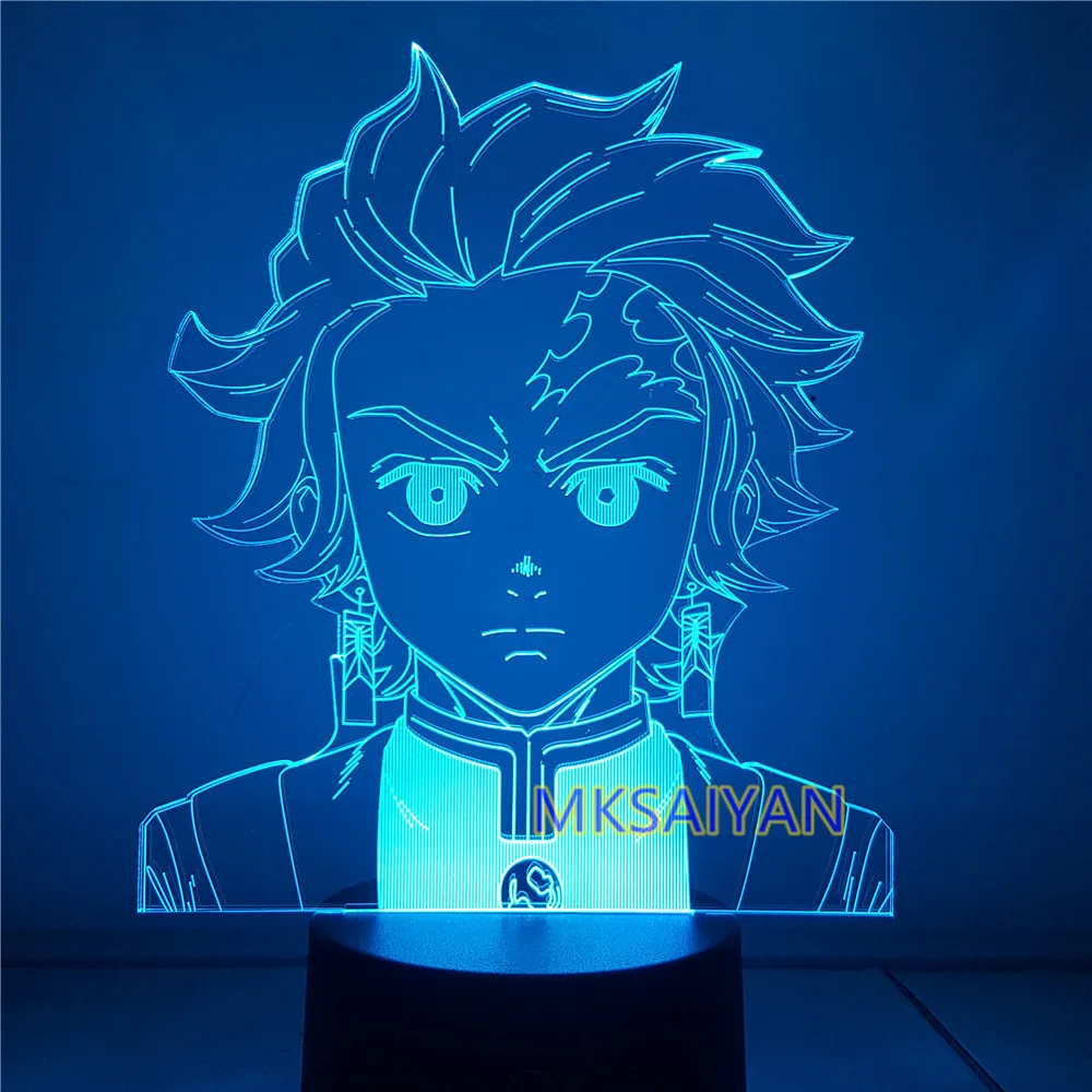 Demon Slayer экшн аниме 3D изменение цвета Светодиодная фигурка Kimetsu no Yaiba Kamado Nezuko Kamado Tanjirou настольная визуальная модель подарок игрушка