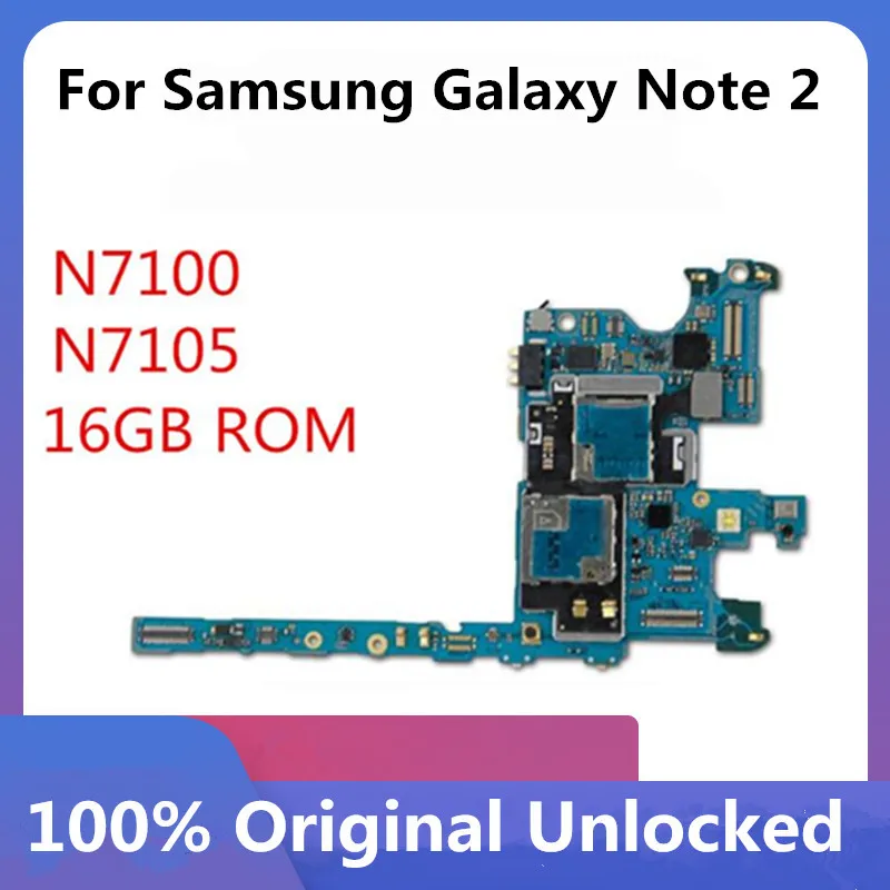 100% разблокированная материнская плата для Samsung Galaxy Note 2 N7100 N7105 16 ГБ полные чипы ОС