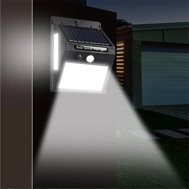 

PIR Motion Sensor 20/100LED Sunlight Control 1/3 Sided Solar Energy Street Light Yard Path Home Garden Decoration Wall Light