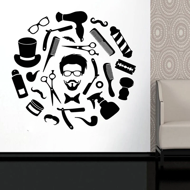 Виниловая наклейка на стену для парикмахерской E309|Наклейки стену| |