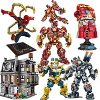 disney marvel avengers temple building block toy iron man mech boy toy anti hulk armor fun assembling game building block toy