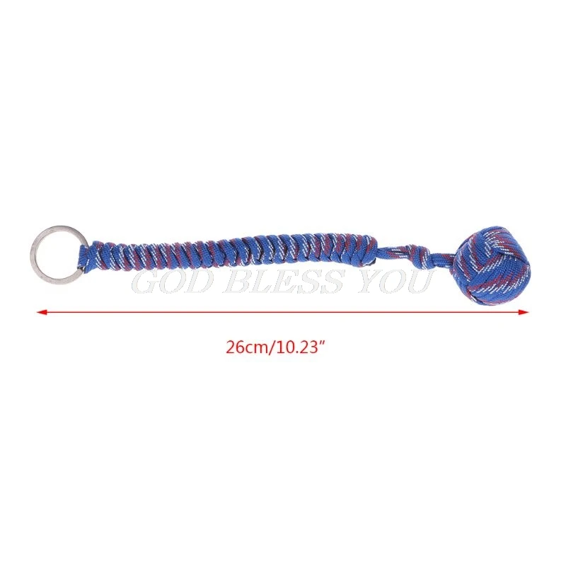 

Outdoor Security Protection Black Monkey Fist Steel Ball Bearing Self Defense Lanyard Survival Key Chain Drop Shipping