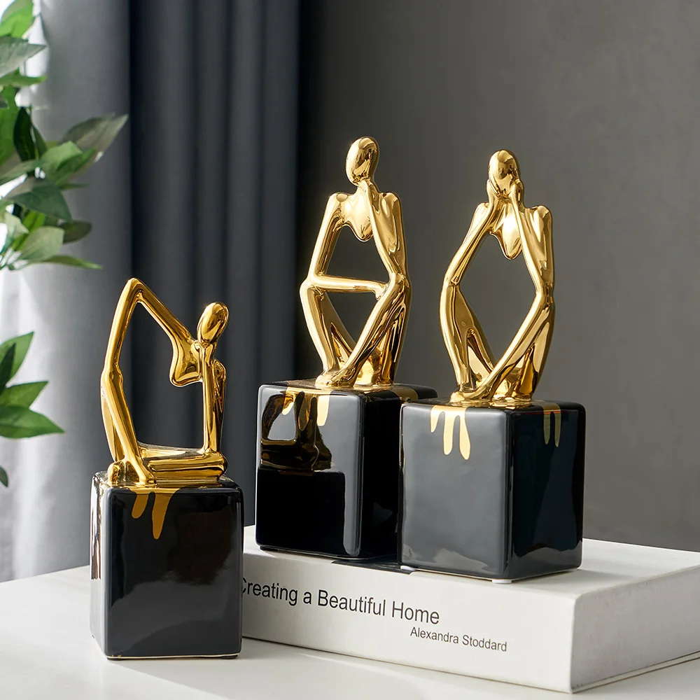 

Nordic Decoration Home Bedroom Decor Accessories Abstract Sculpture Resin Lovely Statues Modern Office Desk Living Room Decor