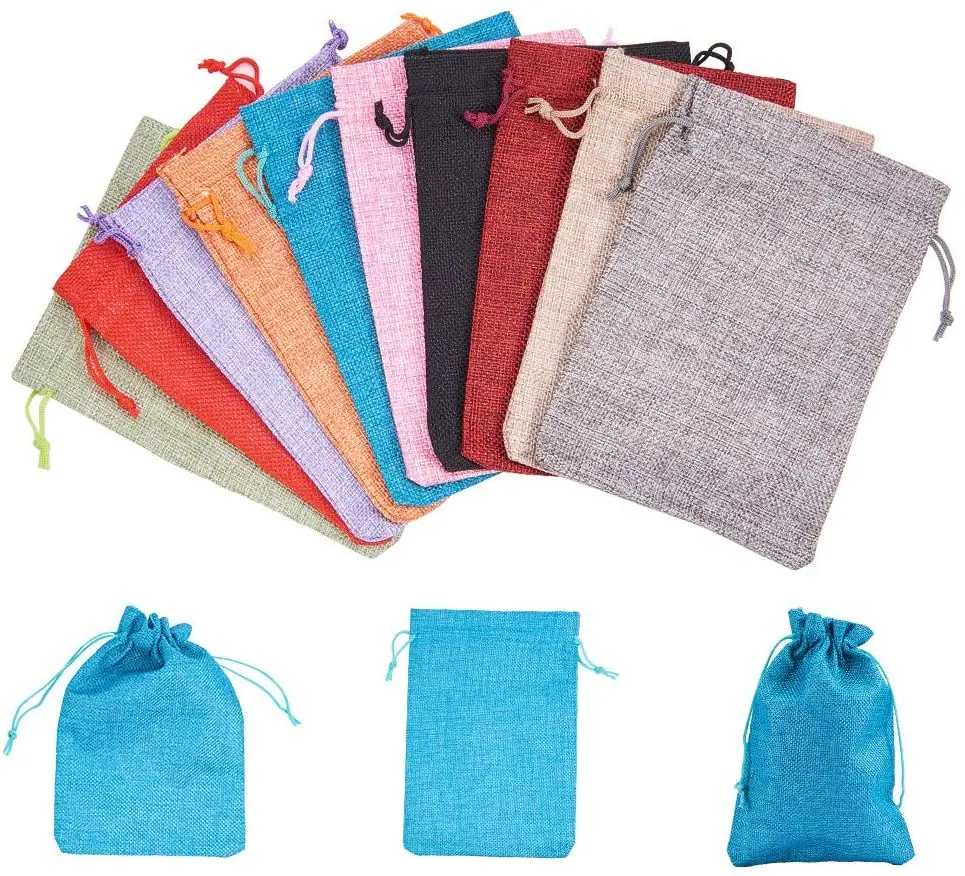

10 PCS 5x7'' Burlap Bags with Drawstring Advent Calendar Bags Linen Gift Sachets Gift Bags Jewelry Pouches Sacks Burlap Bags
