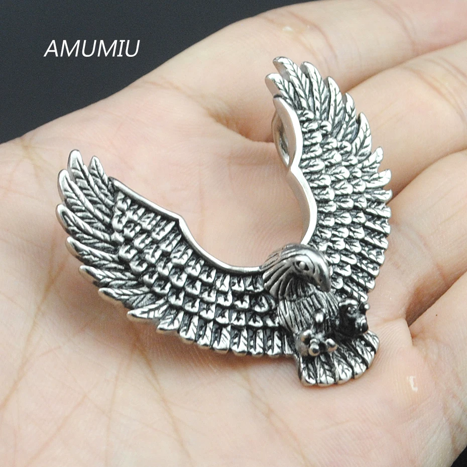 AMUMIU 316L ожерелье из нержавеющей стали с орлом байкерские ювелирные изделия