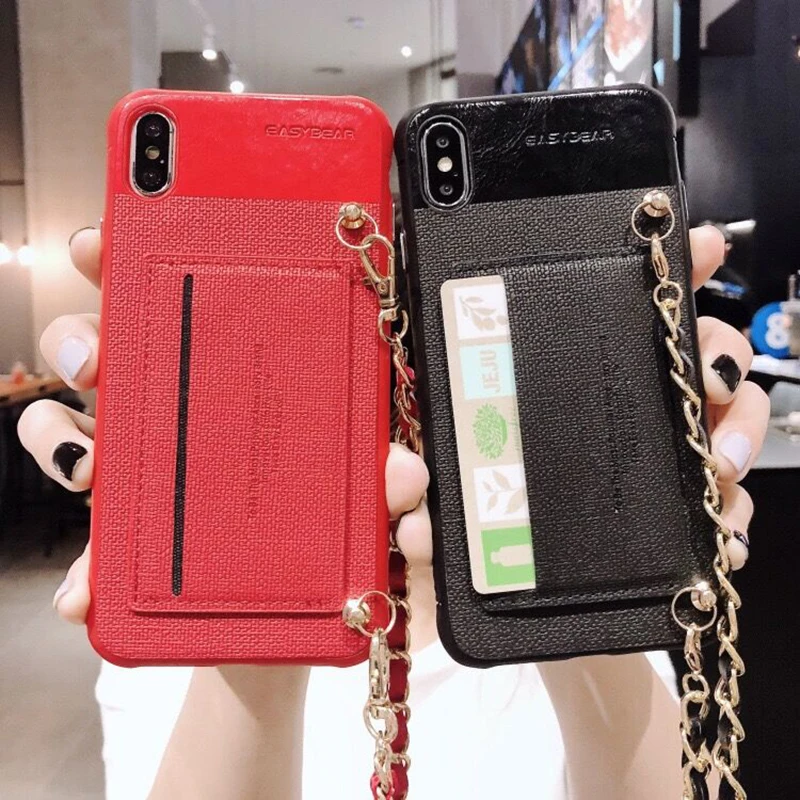 Easterm роскошный черный красный ремешок на запястье карта держатель для денег