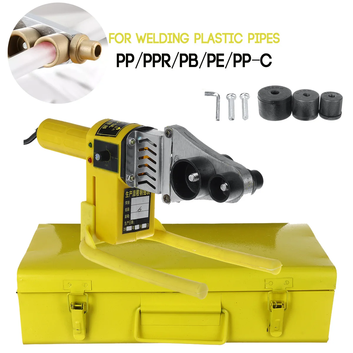

Pipe Welding Machine 800W 20mm 25mm 32mm Pipe Soldering Iron Plastic Welding PP/PPR/PB/PE Tube Heating Hot Melt Tool