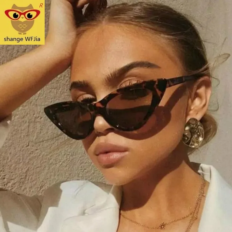 Женские солнцезащитные очки кошачий глаз винтажные треугольные в стиле ретро