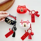 Симпатичные чехлы для наушников с японским счастливым котом для HUAWEI Freebuds 4i pro, защитный чехол для беспроводных Bluetooth-наушников