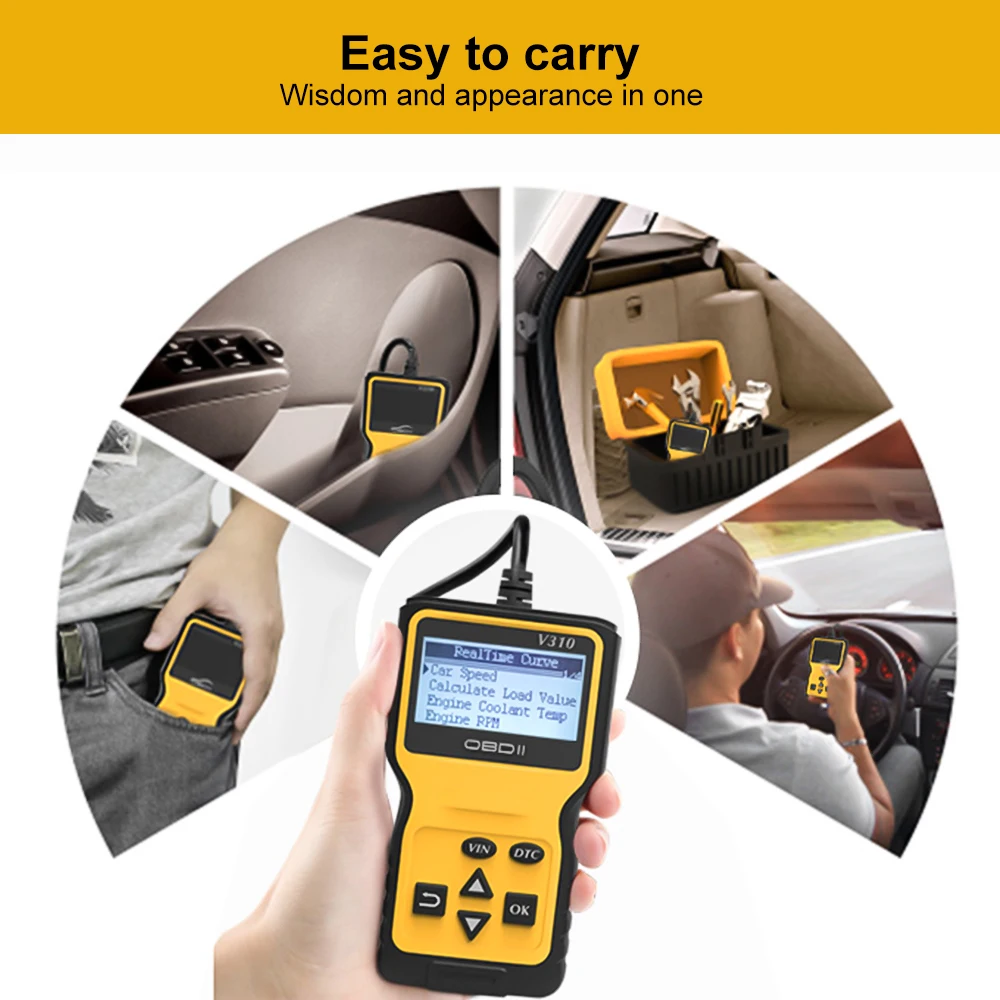 Viecar V310 полный OBD2 V 310 V1.1 считыватель кодов OBDII/EOBD OBDII автомобильный диагностический