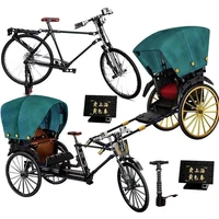 city classic nostalgic rickshaw bicycle building blocks diy childrens toy boy birthday gift
