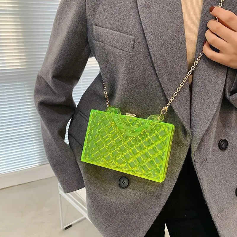 

Летняя прозрачная акриловая сумка-желе из ПВХ с клапаном, Женская мини-сумка на плечо, сумки карамельных цветов, вечерняя сумка-тоут через п...